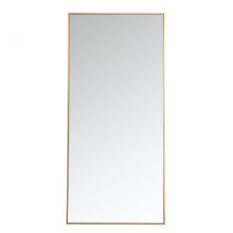 Metal frame rectangle mirror 30 inch in Brass (758|MR43060BR)