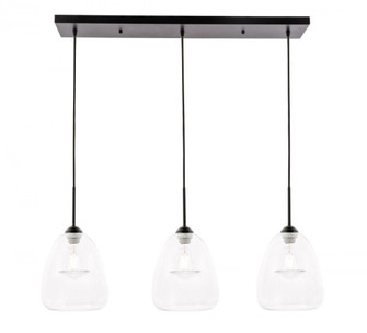 Kason 3 light Black and Clear glass pendant (758|LD5032D36BK)