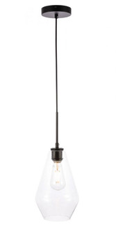Gene 1 light Black and Clear glass pendant (758|LD2260BK)