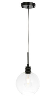 Emett 1 Light Black and Clear Glass Pendant (758|LD6204BK)