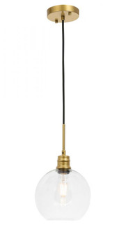 Emett 1 light Brass and Clear glass pendant (758|LD6206BR)