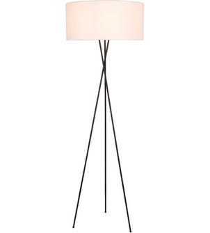Cason 1 light Black and White shade Floor lamp (758|LD6189BK)