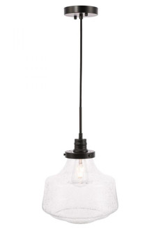 Lyle 1 light Black and Clear seeded glass pendant (758|LD6258BK)