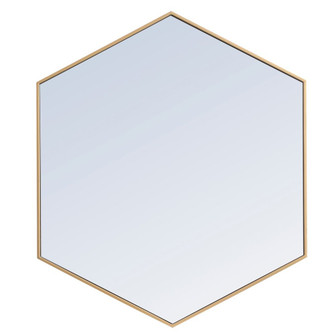 Metal Frame HexAgon Mirror 41 Inch in Brass (758|MR4541BR)