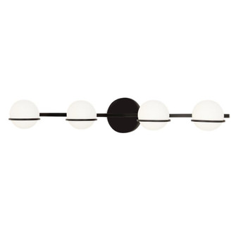 Centric 4-Light Bath Bar (254|FSN-4164-OPAL-MBLK)
