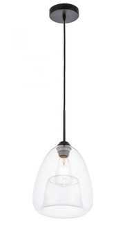 Kason 1 light Black and Clear glass pendant (758|LD5031D8BK)
