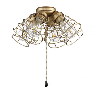 4 Light Cage Light Kit in Satin Brass (20|LK405101-SB-LED)