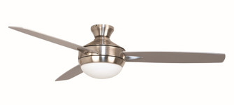 Targas 52'' 3-Blade Ceiling Fan in Brushed Polished Nickel w/ Brushed Nickel Blades; Integrated L (20|TG52BNK3-52BN)
