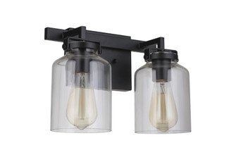 Foxwood 2 Light Vanity in Flat Black/Dark Teak (20|53602-FBDT)