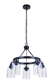 Foxwood 5 Light Chandelier in Flat Black/Dark Teak (20|53625-FBDT)