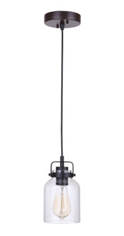 Foxwood 1 Light Mini Pendant in Flat Black/Dark Teak (20|53691-FBDT)