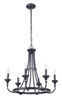 Marlowe 6 Light Chandelier in Flat Black (20|53726-FB)