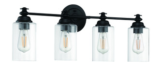 Dardyn 4 Light Vanity in Flat Black (Clear Glass) (20|49804-FB-C)