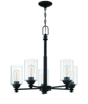 Dardyn 5 Light Chandelier in Flat Black (Clear Glass) (20|49825-FB-C)