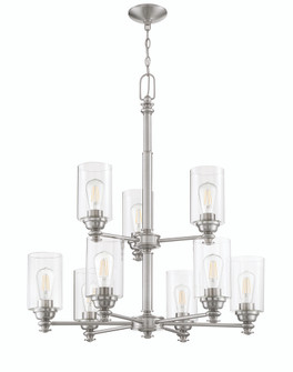 Dardyn 9 Light Chandelier in Brushed Polished Nickel (Clear Glass) (20|49829-BNK-C)