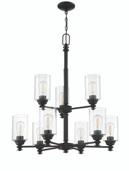 Dardyn 9 Light Chandelier in Flat Black (Clear Glass) (20|49829-FB-C)