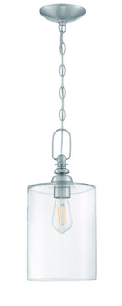 Dardyn 1 Light Mini Pendant in Brushed Polished Nickel (Clear Glass) (20|49891-BNK-C)