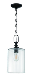 Dardyn 1 Light Mini Pendant in Flat Black (Clear Glass) (20|49891-FB-C)