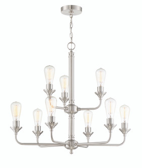 Bridgestone 9 Light 2-Tier Chandelier in Brushed Polished Nickel (20|53029-BNK)