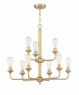 Bridgestone 9 Light 2-Tier Chandelier in Satin Brass (20|53029-SB)