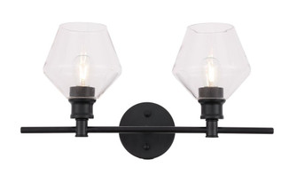 Gene 2 Light Black and Clear Glass Wall Sconce (758|LD2312BK)