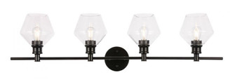 Gene 4 light Black and Clear glass Wall sconce (758|LD2320BK)