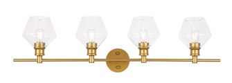 Gene 4 Light Brass and Clear Glass Wall Sconce (758|LD2320BR)