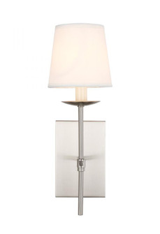 Eclipse 1 light Burnished Nickel and White shade wall sconce (758|LD6102W4BN)