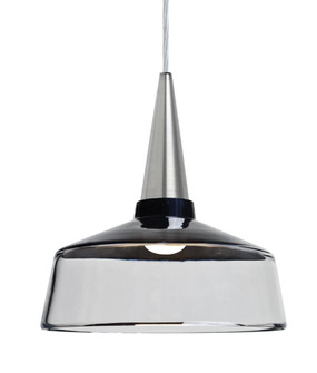 Besa, Baron 10 Cord Pendant, Black/Clear, Satin Nickel Finish, 1x9W LED (127|1JC-BARON10BK-LED-SN)
