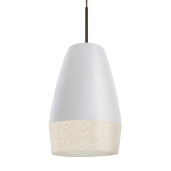 Besa, Abu 12 Cord Pendant, White/Glitter, Bronze Finish, 1x60W Medium Base (127|1JT-ABU12WH-BR)