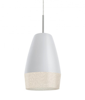 Besa, Abu 12 Cord Pendant, White/Glitter, Satin Nickel Finish, 1x9W LED (127|1JT-ABU12WH-LED-SN)