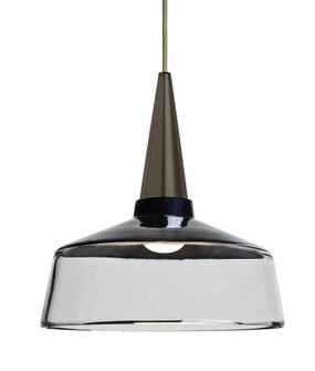 Besa, Baron 10 Cord Pendant, Black/Clear, Bronze Finish, 1x9W LED (127|1JT-BARON10BK-LED-BR)