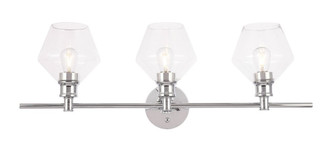 Gene 3 Light Chrome and Clear Glass Wall Sconce (758|LD2316C)