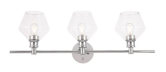 Gene 3 light Chrome and Clear glass Wall sconce (758|LD2316C)