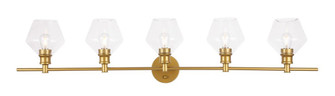 Gene 5 Light Brass and Clear Glass Wall Sconce (758|LD2324BR)