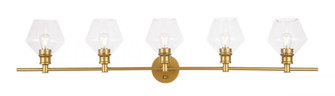 Gene 5 light Brass and Clear glass Wall sconce (758|LD2324BR)
