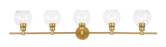 Collier 5 light Brass and Clear glass Wall sconce (758|LD2326BR)