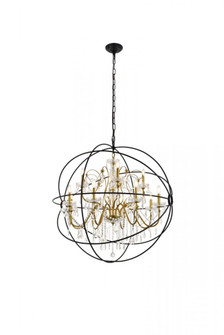 Cordelia 12 Light Black and Gold Crystal Pendant (758|LD8801D43GB)
