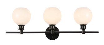 Collier 3 Light Black and Frosted White Glass Wall Sconce (758|LD2319BK)