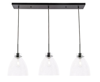 Frey 3 Light Black and Clear Glass Pendant (758|LD5030D42BK)