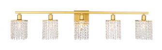 Phineas 5 light Brass and Clear Crystals wall sconce (758|LD7014BR)