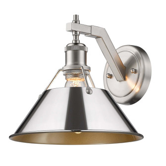 Yep by Golden Lighting Orwell 1-light Wall Sconce in Pewter and Chrome shade (36|3306-1W PW-CH)