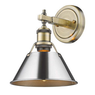 Yep by Golden Lighting Orwell 1-light Vanity in Aged Brass and Chrome shade (36|3306-BA1 AB-CH)