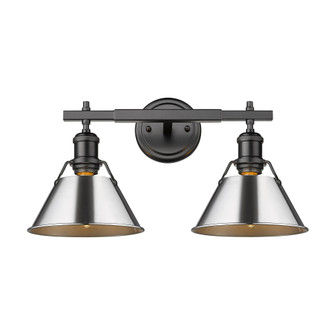 Yep by Golden Lighting Orwell 2-light Vanity in Matte Black and Chrome shade (36|3306-BA2 BLK-CH)