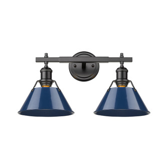 Yep by Golden Lighting Orwell 2-light Vanity in Matte Black and Navy Blue shade (36|3306-BA2 BLK-NVY)