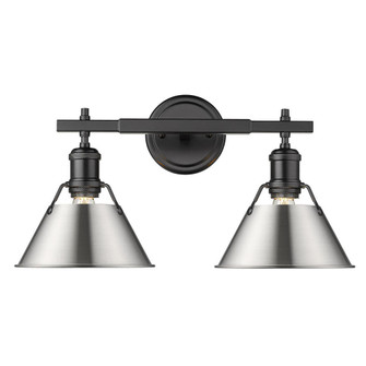 Orwell BLK 2 Light Bath Vanity in Matte Black with Pewter shades (36|3306-BA2 BLK-PW)