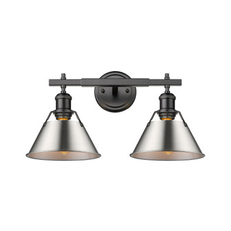 Yep by Golden Lighting Orwell 2-light Vanity in Matte Black and Pewter shade (36|3306-BA2 BLK-PW)