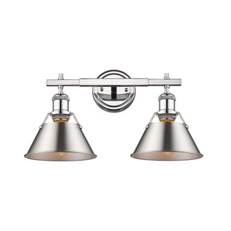 Yep by Golden Lighting Orwell 2-light Vanity in Chrome and Pewter shade (36|3306-BA2 CH-PW)