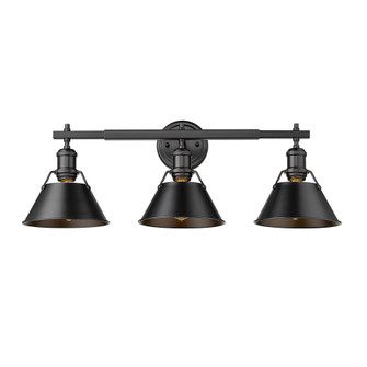 Yep by Golden Lighting Orwell 3-light Vanity in Matte Black (36|3306-BA3 BLK-BLK)