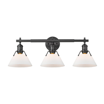Yep by Golden Lighting Orwell 3-light Vanity in Matte Black and Opal Glass (36|3306-BA3 BLK-OP)